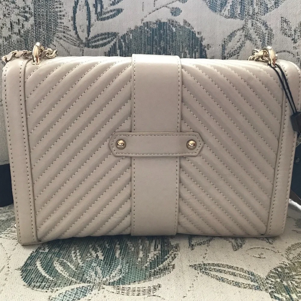 Marciano Nude Leather Quilted Bag - Gold Hardware - Picture 4 of 7